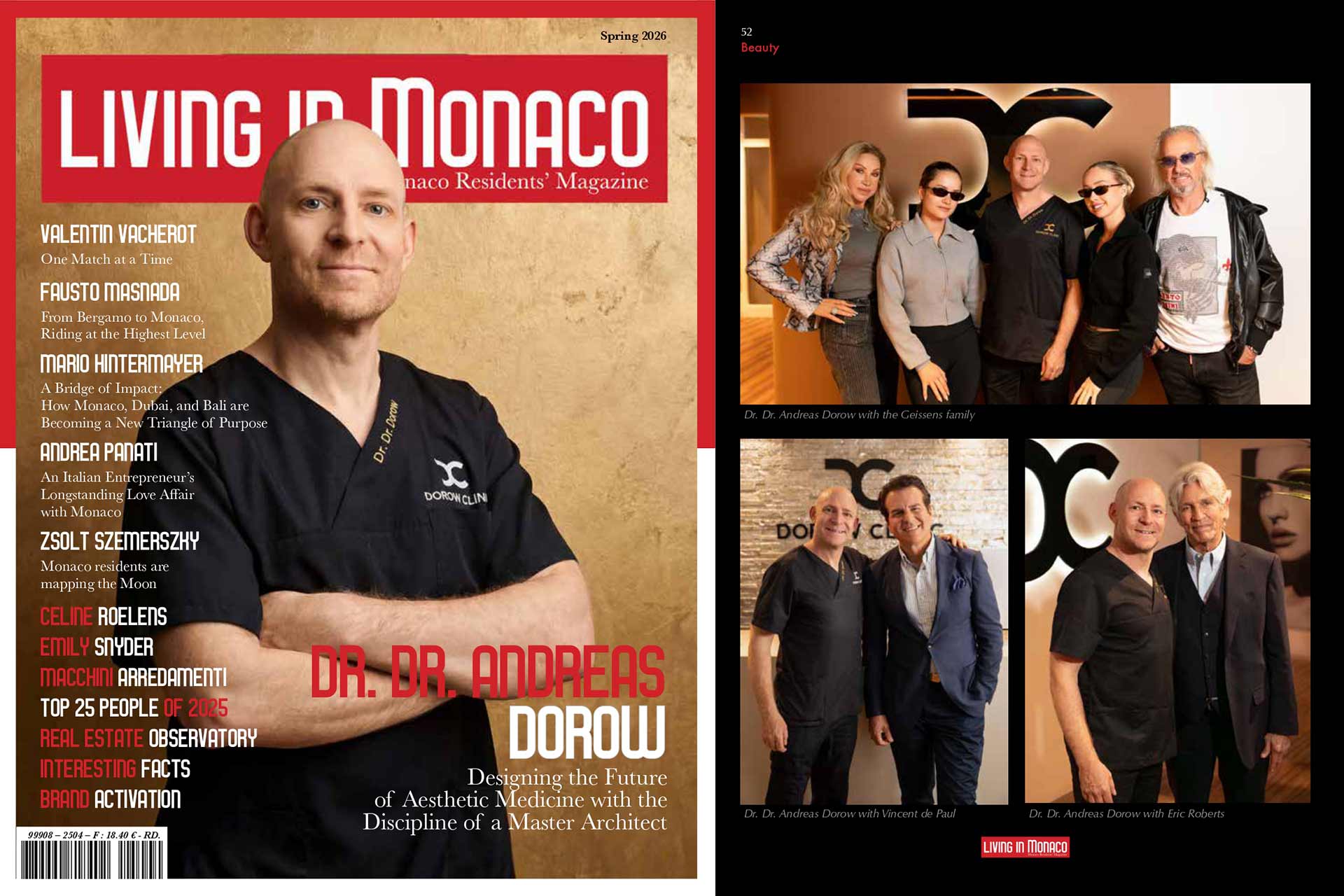 Dr. Dr. Andreas Dorow im internationalen Magazin Living in Monaco